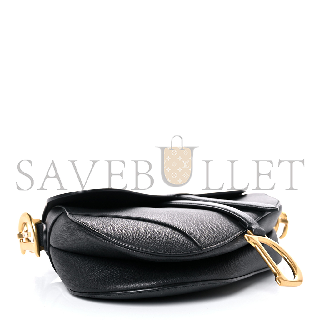 DIOR GRAINED CALFSKIN SADDLE BAG BLACK (25*23*5cm) 